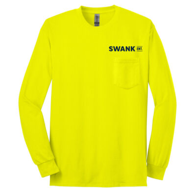 100% US Cotton Long Sleeve T-Shirt with Pocket Thumbnail