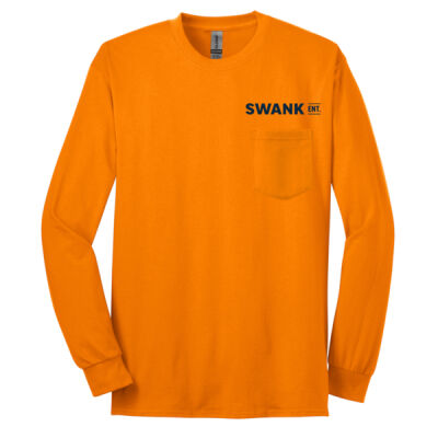 100% US Cotton Long Sleeve T-Shirt with Pocket Thumbnail