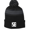 Sport-Tek(R) - Stripe Pom Pom Beanie Thumbnail