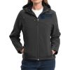 Ladies Textured Hooded Soft Shell Jacket Thumbnail